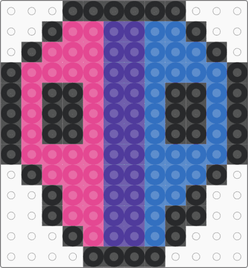 Angdrogyne Skull-Fuse Bead Pattern - pink,blue,fuse bead,skull,pride,androgyne