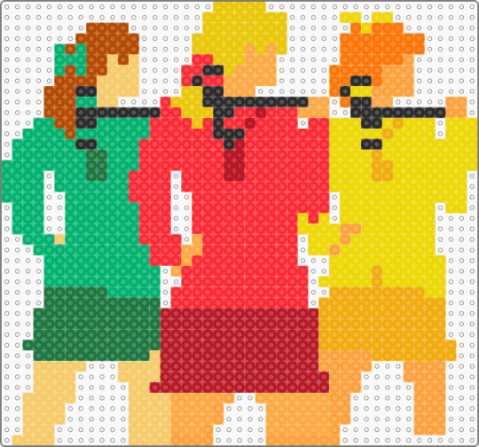 Heathers the Musical-Fuse Bead Pattern - yellow,red,heathers,musical,fuse bead