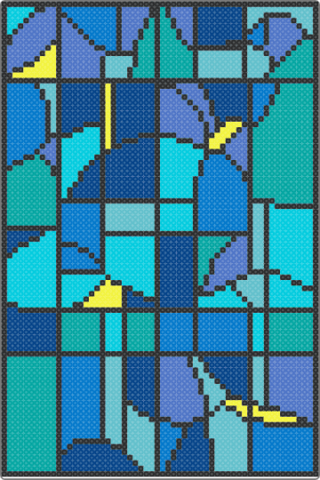 Stain29 - blue,teal,stained,glass,purple,geometric,abstract,canvas,art