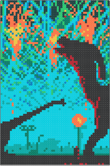 Rave: Lost Lands 1 - light blue,teal,rave,dinosaur,plur,neon,night,scene,silhouette,music