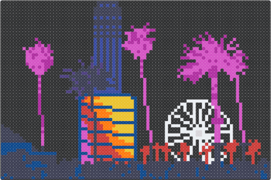 Rave: Cochella 2 - black,purple,pink,rave,music,festival,colorful,night,silhouette,party,ferris wheel