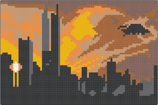 city1 - tan,city,canvas,art,sunset,portrait,gradient,halo,odst