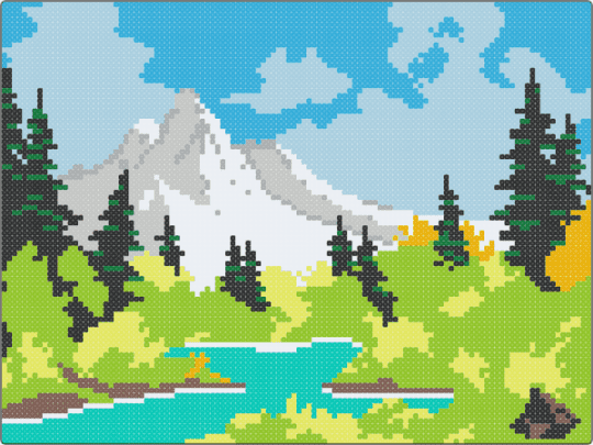 BobRoss3 - green,light blue,bobross,canvas,nature,scenery,portrait,art