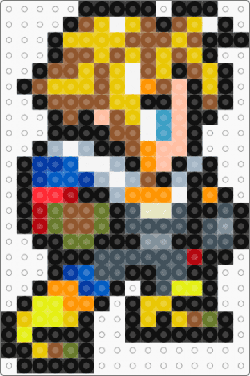 Tidus pixel - black, purple, tan, yellow