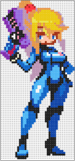samus aran - blue,pink,orange,colorful