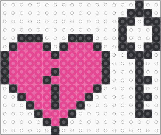 heart n lock - black,pink
