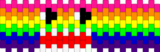 Rainbow domo - purple,green,yellow,pink,rainbow,domo,rainbowdomo,cuff,vertical stitch
