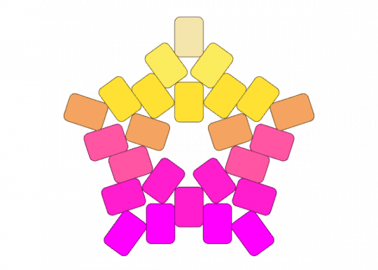 Sunset star - pink, yellow