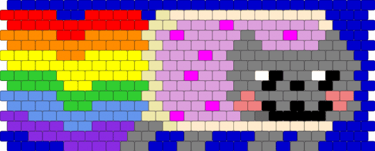 nyan cat - purple,yellow,pink,gray,cuff,nyan,cat