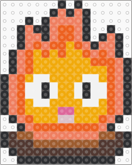 Calcifer with outline - orange