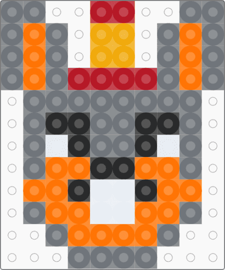 chuck e cheese portrait bot - orange,gray