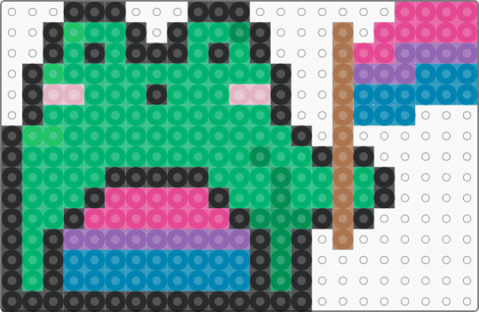 bi frog - green,pink