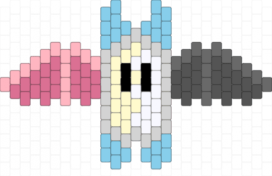 pansexual/demiboy bat - pink,gray,light blue