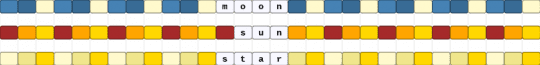 Moon+sun+star trio - yellow,moon,sun,star,trio