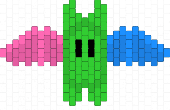 Polysexual bat - green,pink