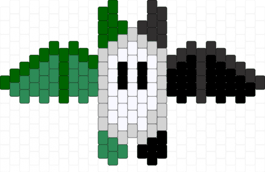 Aromantic bat - green,white
