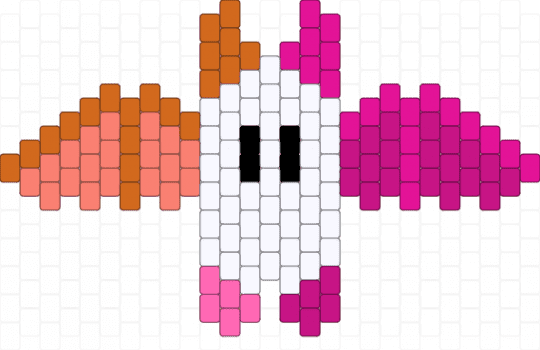 Lesbian bat - orange,pink