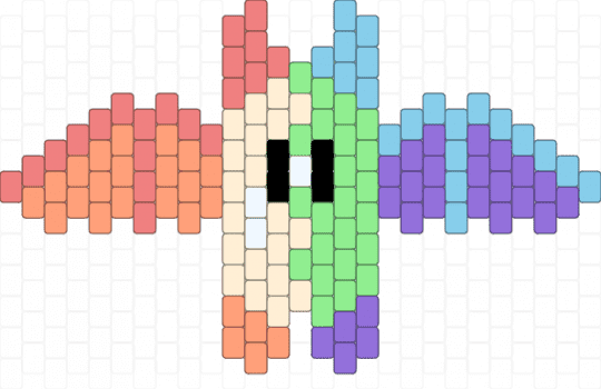 Xenogender bat - orange,teal,purple,colorful