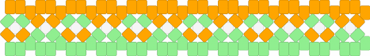 Orange and Green X base cuff - orange,teal