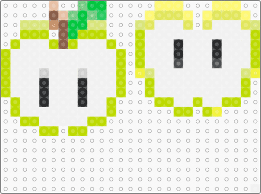 3D Apple - white,green,yellow