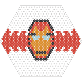 Iron Man Ear Saver - v1 - SingleHexPlate - iron man,ear plugs,marvel,superhero,mask,red,orange