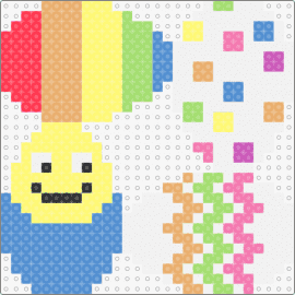 Easter Eggs 1 [shape from perler.com] - one 29x29 panel - easter,holidays,eggs,colorful,stripes,smiley