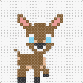 Perler's Deer Pattern translated to one 29x29 panel - deer,animals,cute,small