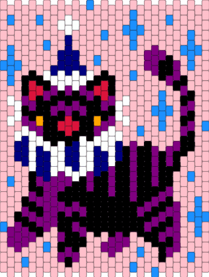 clown cat bag panel - pink