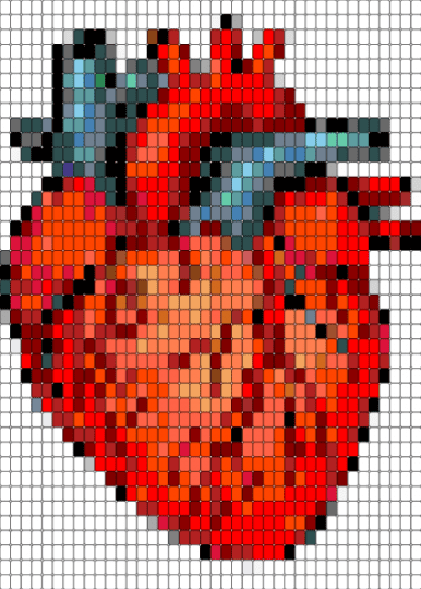 heart - white,gray,red,orange