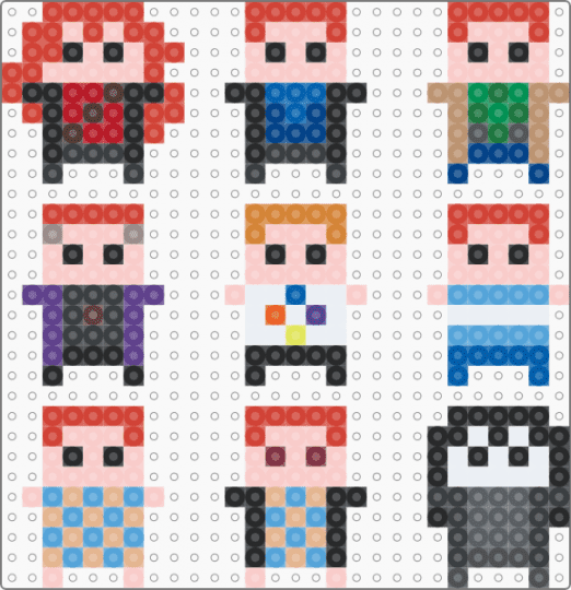 mini Postal dudes (and Notim) - beige, charms, hatred, light blue, mini, mini charms, notim, notim portant, postal, postal dude, red