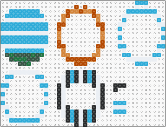Postal Corkscrew Dude Shaker - corkscrew, corkscrew rules, light blue, postal, postal dude, shaker, stripes, tamagotchi, tamagotchi shaker