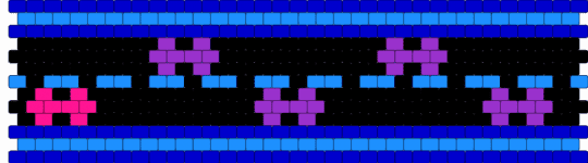 Midnight motorist cuff mini pony beads - purple,light blue
