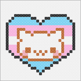 Gatito Pride - transgender,kitten,heart,pride,cute,light blue,pink,white