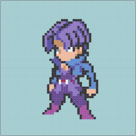 Papucho - handsome,anime,character,8bit,purple,teal