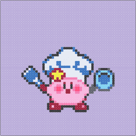 Kirby Cheff - kirby,chef,cook,nintendo,hat,cute,character,pink,white,blue