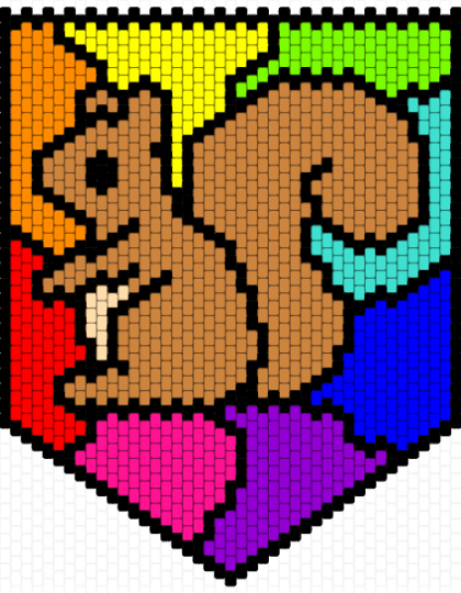 Stained glass squirrel - orange,purple,cotdfill