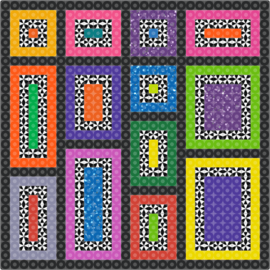 Rectangle Coaster - black, colorful, orange, pink