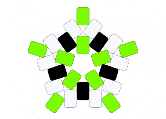 Star - green, white