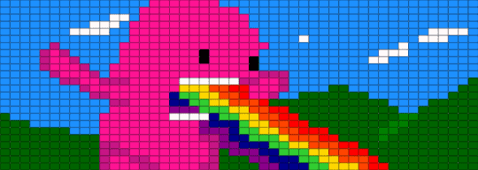 domo barfing rainbow - pink,green,light blue