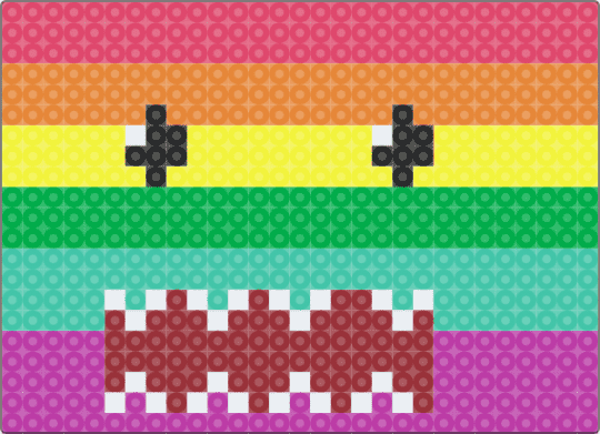 rainbow domo - red,green,teal