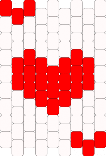 Heart card - white,red