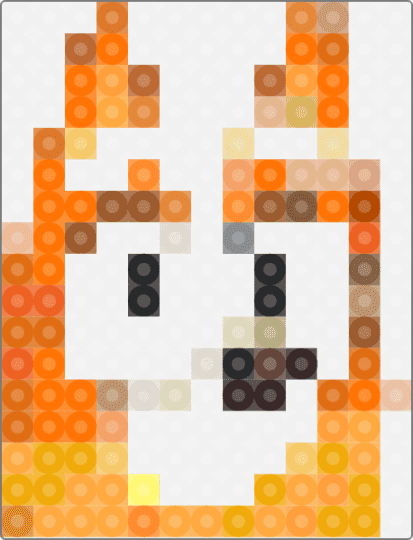 bingo from bluey - white,orange,beige