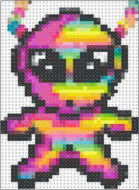rainbow alien - alien,extraterrestrial,neon,colorful,cute,pink,yellow