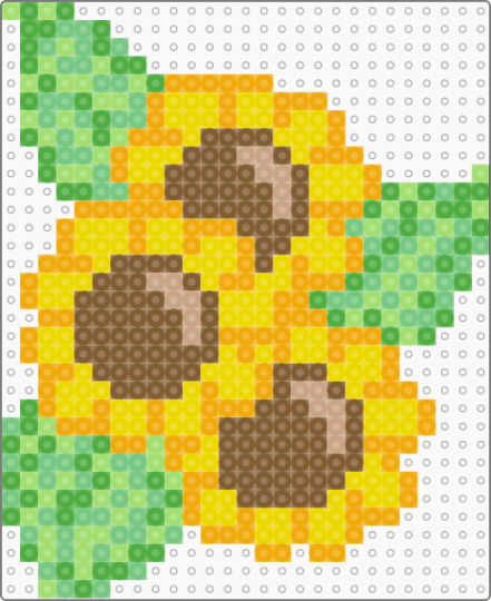Sun flower - green,orange,tan,yellow