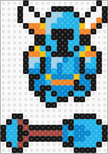 Shovel Knight and his Shovel - black,light blue,blue