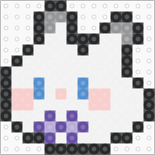bunny - white,beige,purple,gray