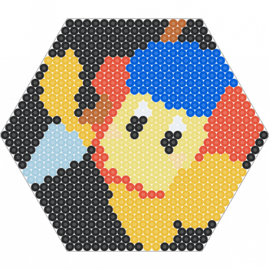 HEX Banana Dee - red,yellow,blue,bandana dee,kirby,video game,video games,hex,hexagon,portrait