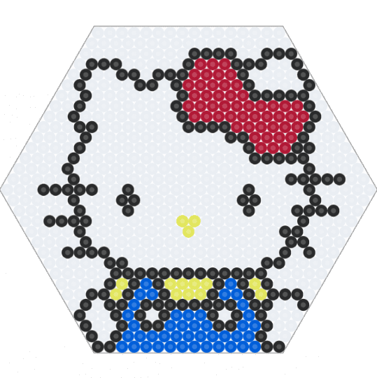HEX Hello Kitty - white,red,blue,hello,kitty,cat,sanrio,hex,hexagon,cute,animal