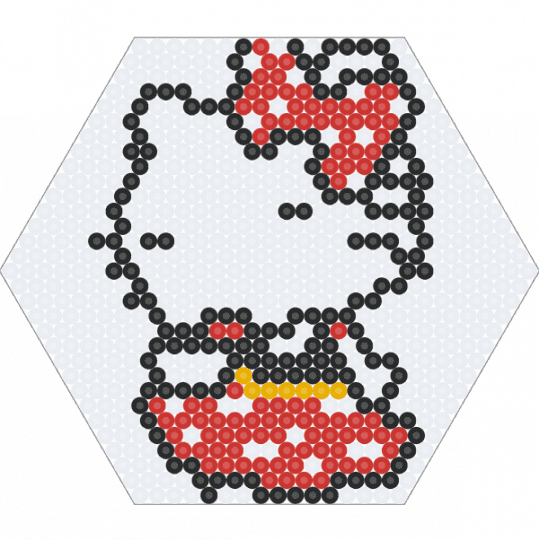 HEX Hello Kitty Alt - white,red,sanrio,hello,kitty,hex,hexagon,cat,cute,animal