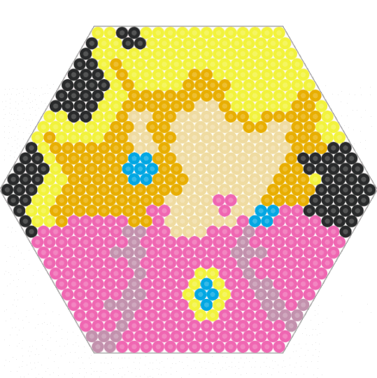 HEX Princess Peach - pink,yellow,orange,princess,peach,mario,hex,hexagon,video game,video games,portrait